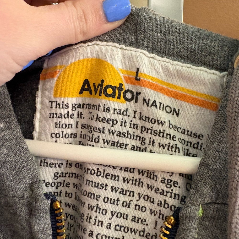 Aviator Nation Chevron Hoodie with Neon Stripes - Picture 2 of 4